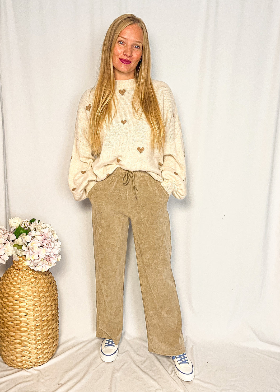 Comfy Velvet Pants - beige