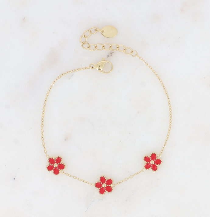 Mini Daisy Bracelet - red