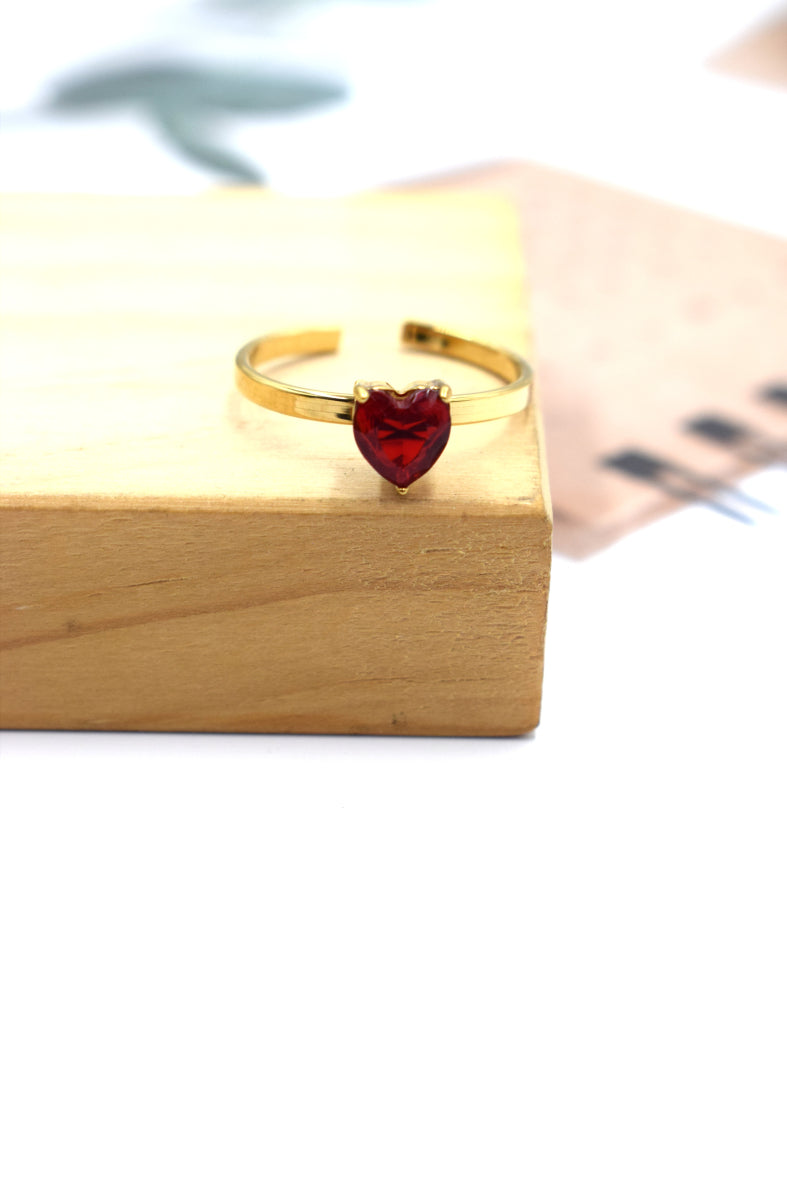 Heart Diamond Ring - red